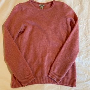 LL Bean pink cashmere sweater size xs